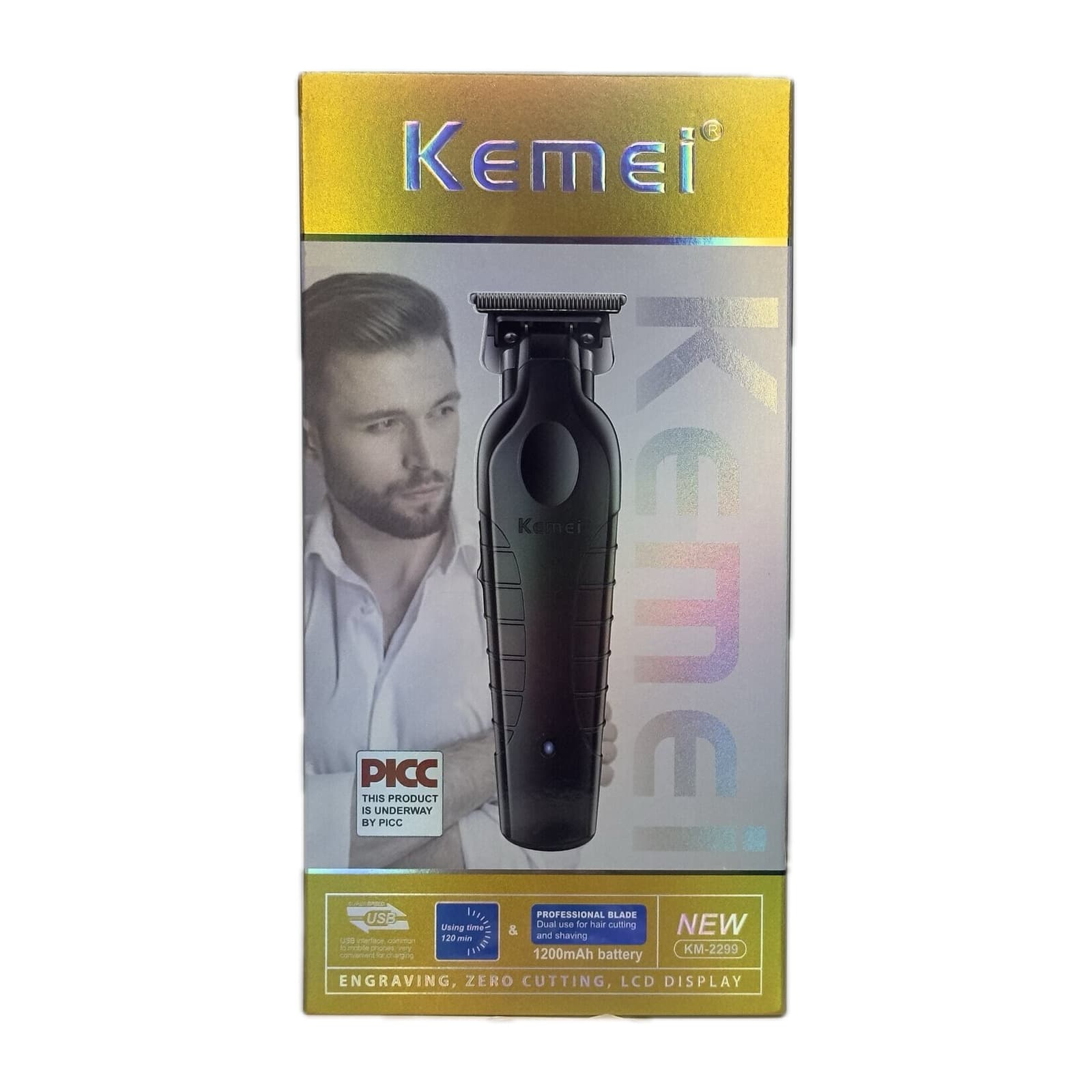 Patillera Kemei KM-2299 — Remates y contornos