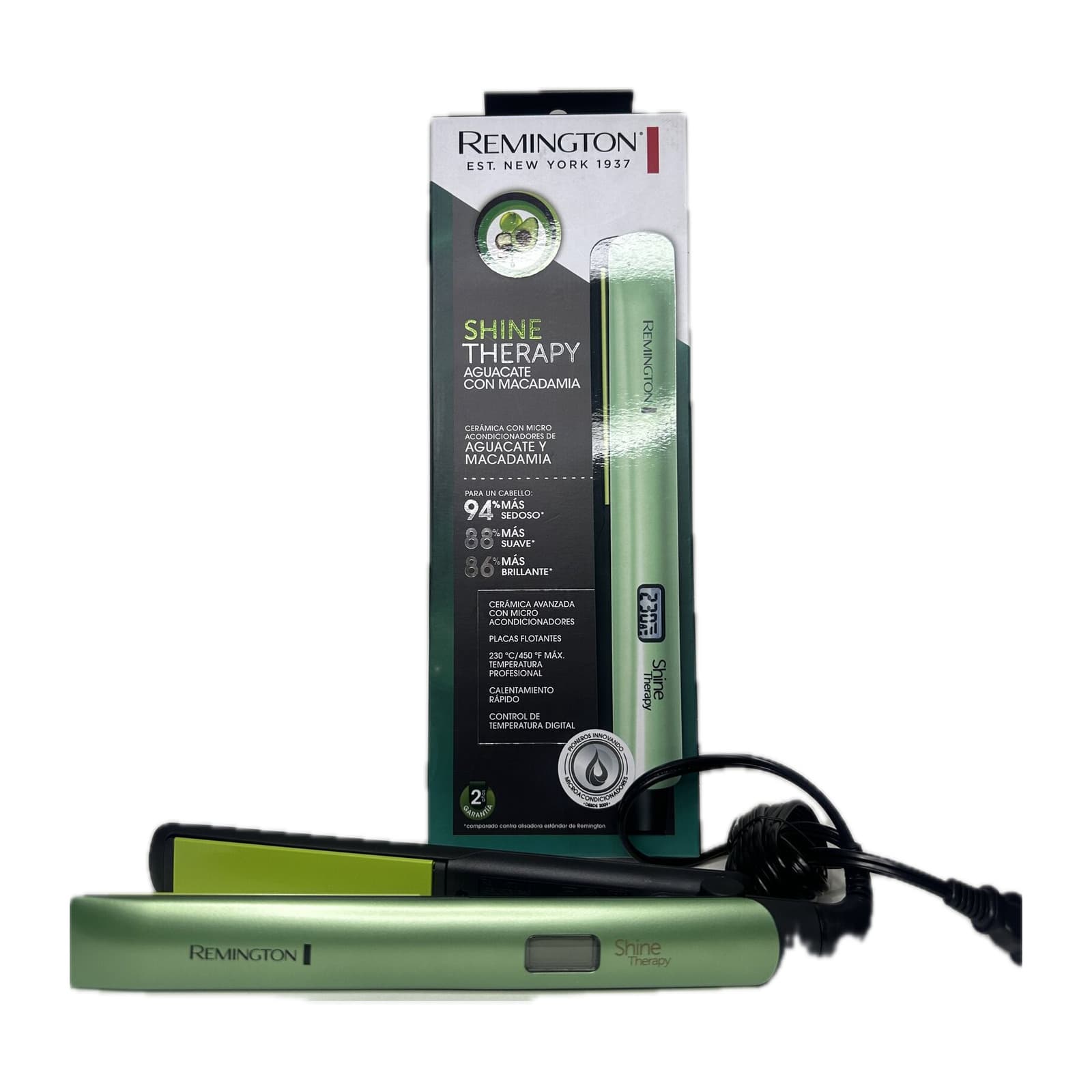 Plancha Remington Shine Therapy — Aguacate y Macadamia